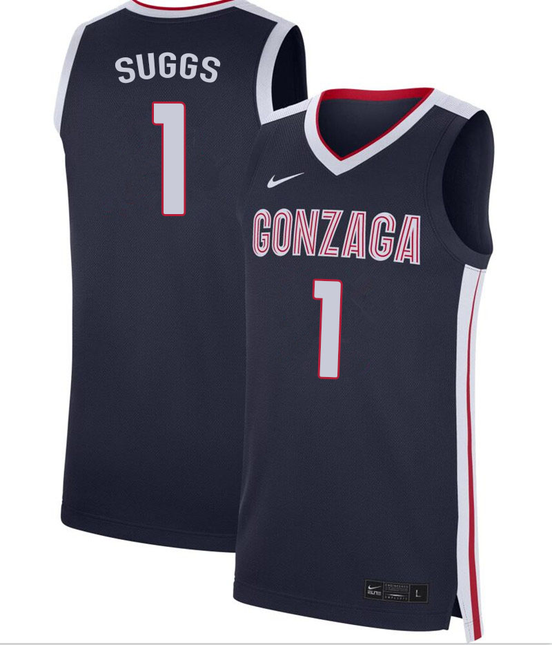 Men #1 Jalen Suggs Gonzaga Bulldogs College Basketball Jerseys Sale-Navy - Click Image to Close